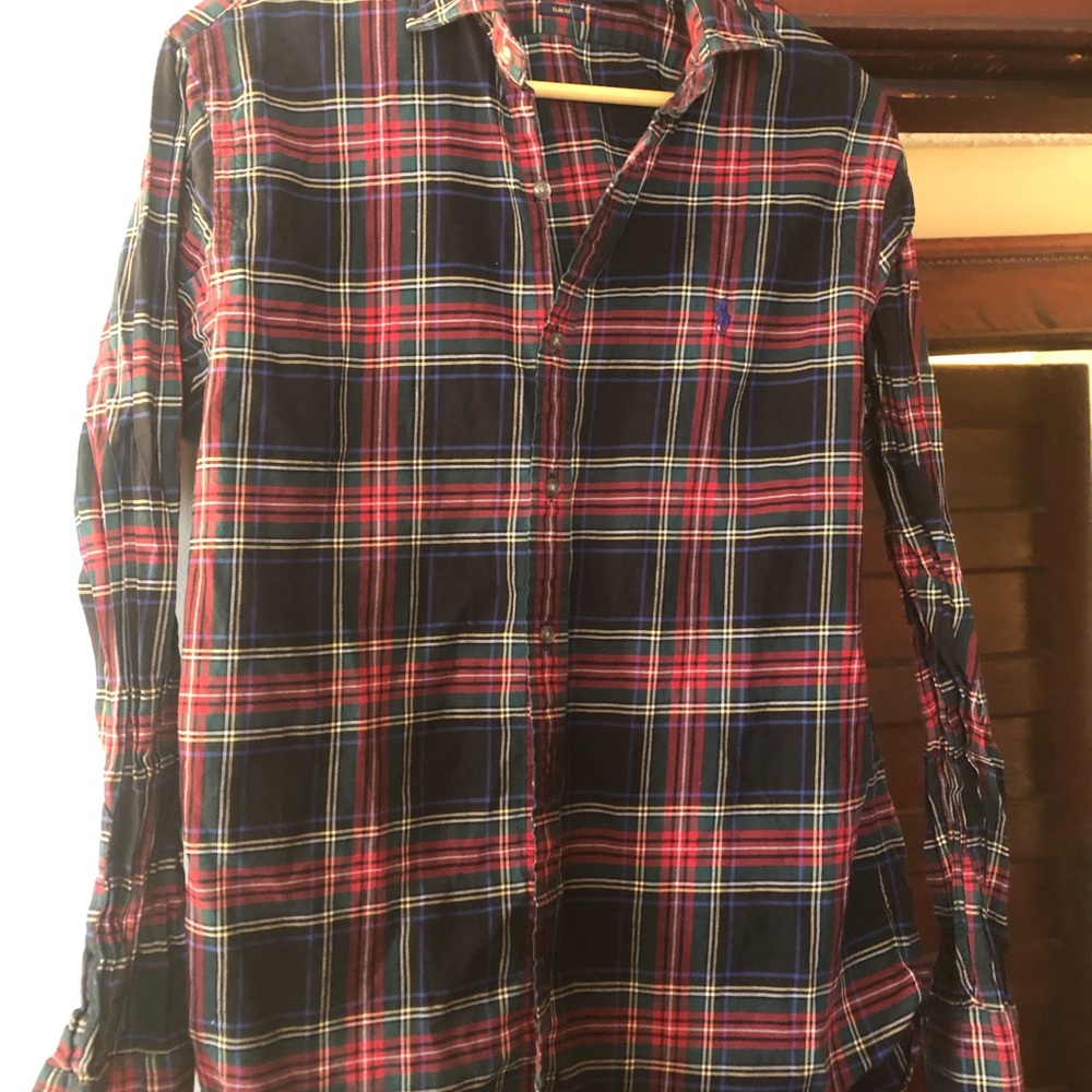 Lauren Ralph Lauren Plaid Button-Up Shirt - Red & Navy
